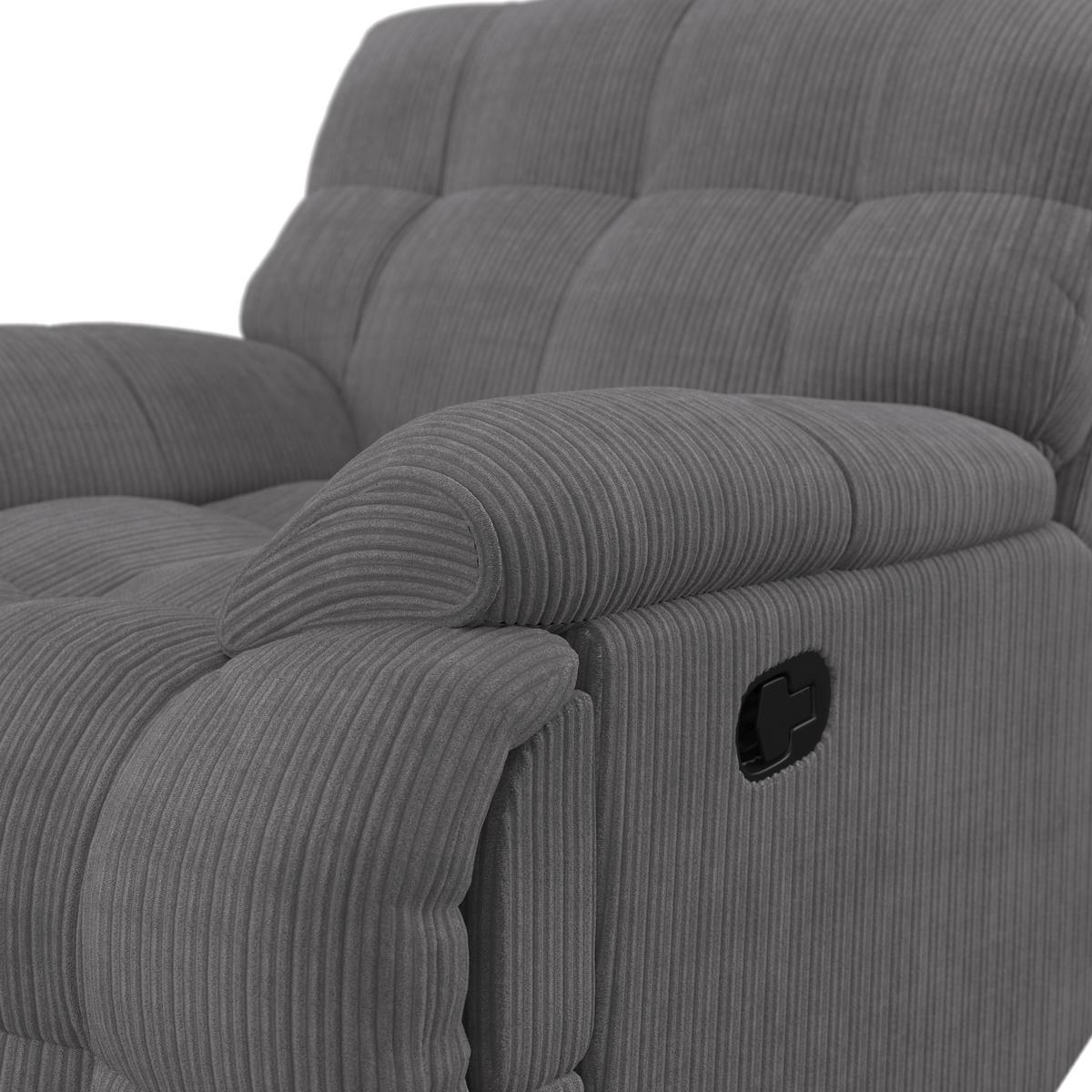 Sessel Natalie Dunkelgrau/Cord - Dunkelgrau/Schwarz, MODERN, Holz/Textil (98/94/106cm) - Bessagi Home