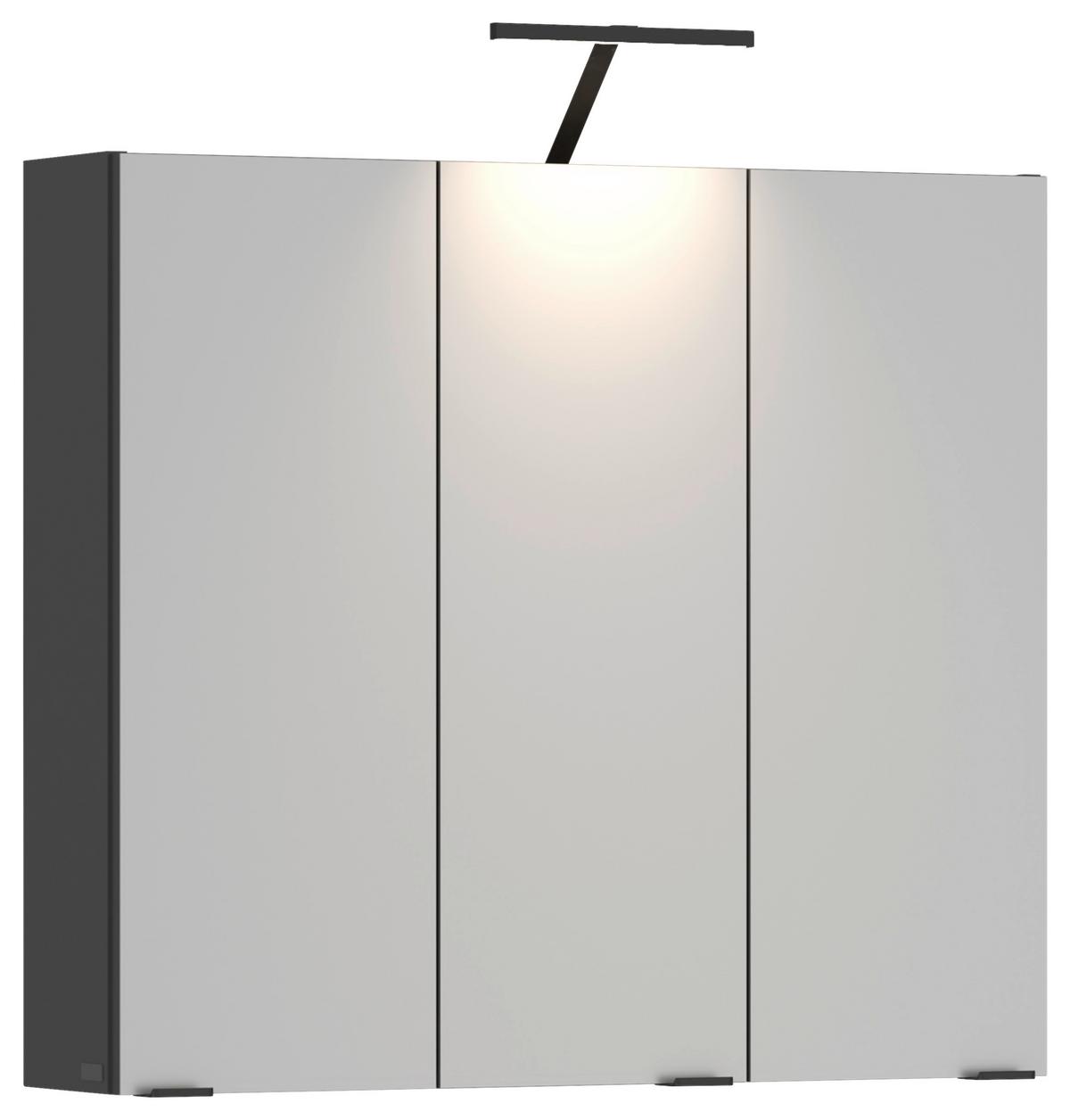 Dulap cu oglindă Cotia - antracit, Modern, sticlă/material pe bază de lemn (77/73/20,4cm) - James Wood