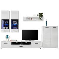 Dnevni Regal Alaska, Bela, Visoki Sijaj - črna/bela, Moderno, umetna masa/steklo (285/206/40cm) - Mömax