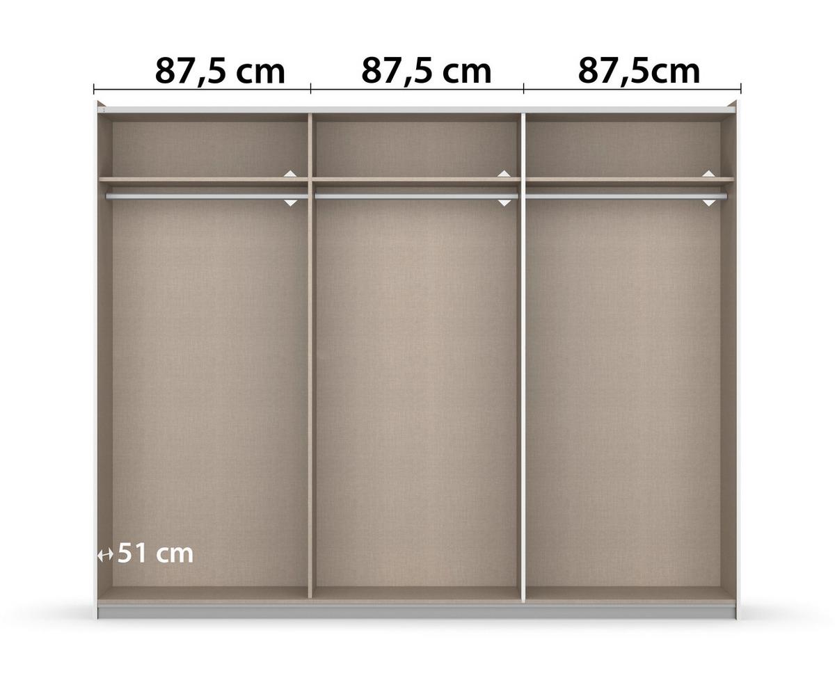DULAP USI GLISANTE OSLO DECOR ALB - alb, Konventionell, material pe bază de lemn (261/210/59cm) - Mömax