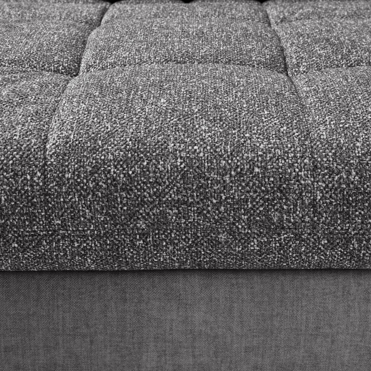 Wohnlandschaft Sanfino Graphitfarben/Grau - Chromfarben/Graphitfarben, KONVENTIONELL, Holz/Textil (199/79-96/305cm) - Premium Living