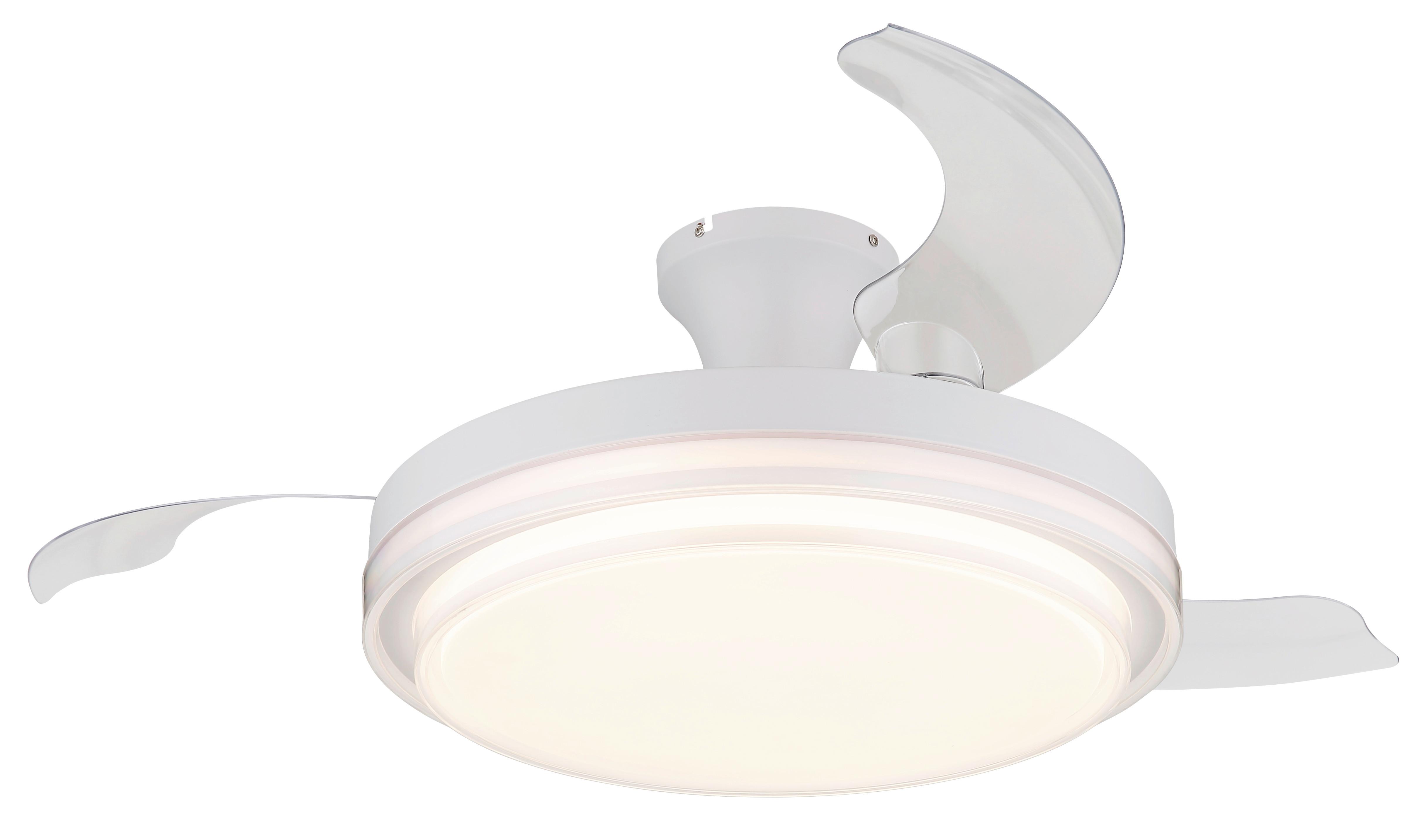DECKENVENTILATOR 03656 - Klar/Weiss, Konventionell, Kunststoff/Metall (106,6/27,5cm) - Globo