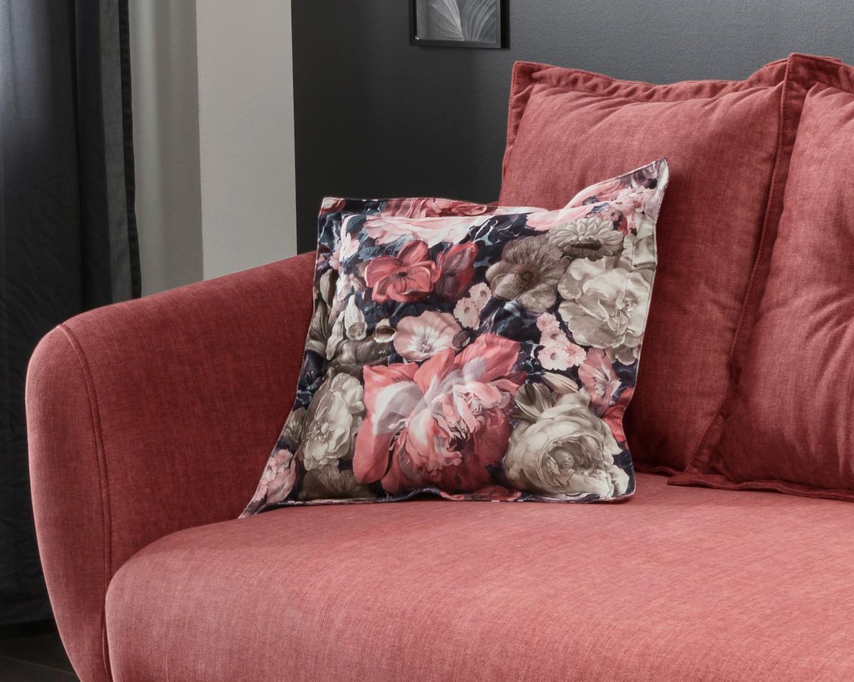 3-Sitzer-Sofa Baggio Koralle Velours - Koralle/Multicolor, Basics, Holz/Textil (236/94/103cm) - Livetastic