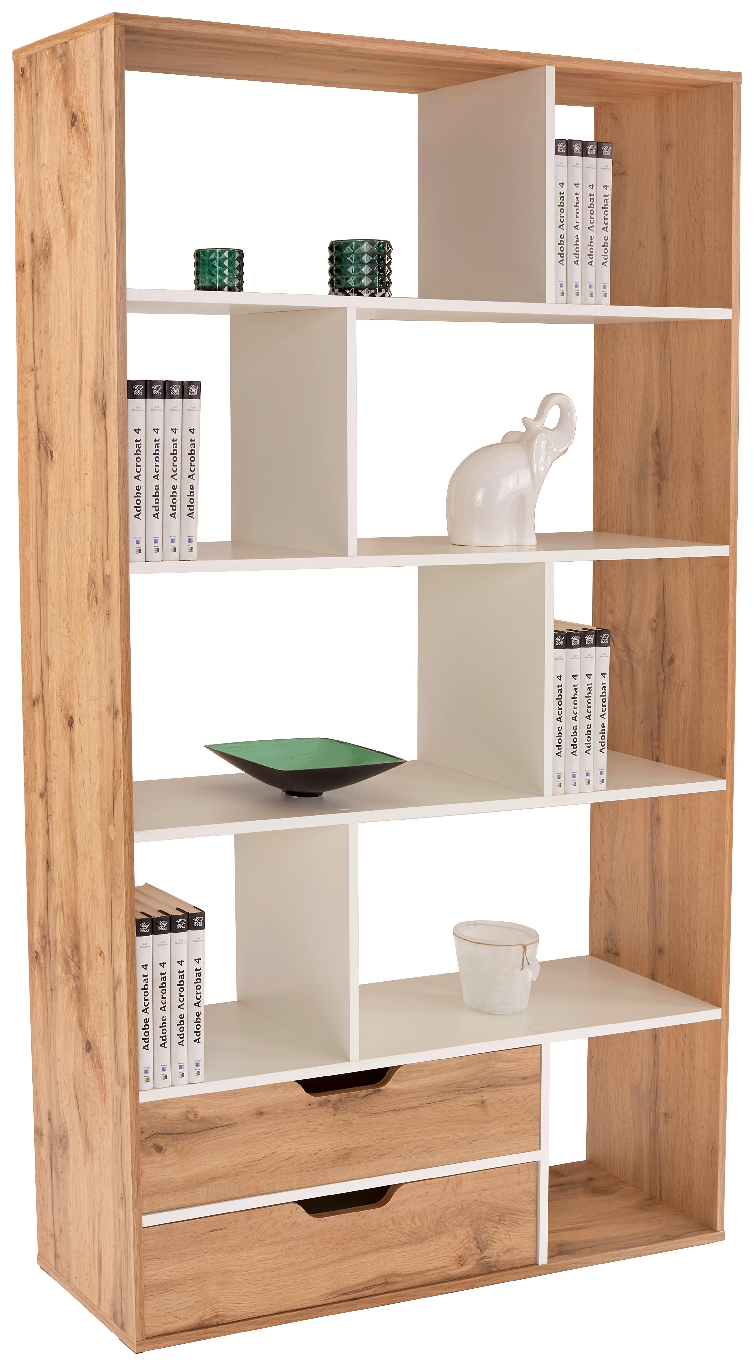 Mobilier despărțitor Roberto - alb/culoare lemn stejar, Modern, material pe bază de lemn (110/185/32cm) - Modern Living