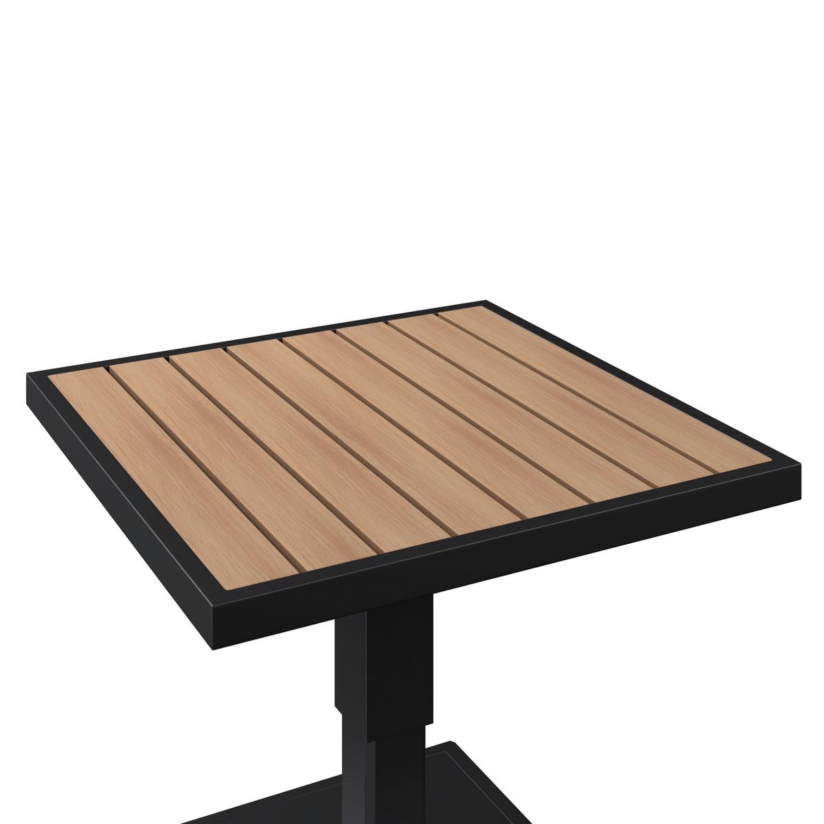 Gartentischgruppe Washington 1 Naturfarben/Grau, 5-teilig - Dunkelgrau/Naturfarben, Basics, Kunststoff/Textil (89/89/75cm)