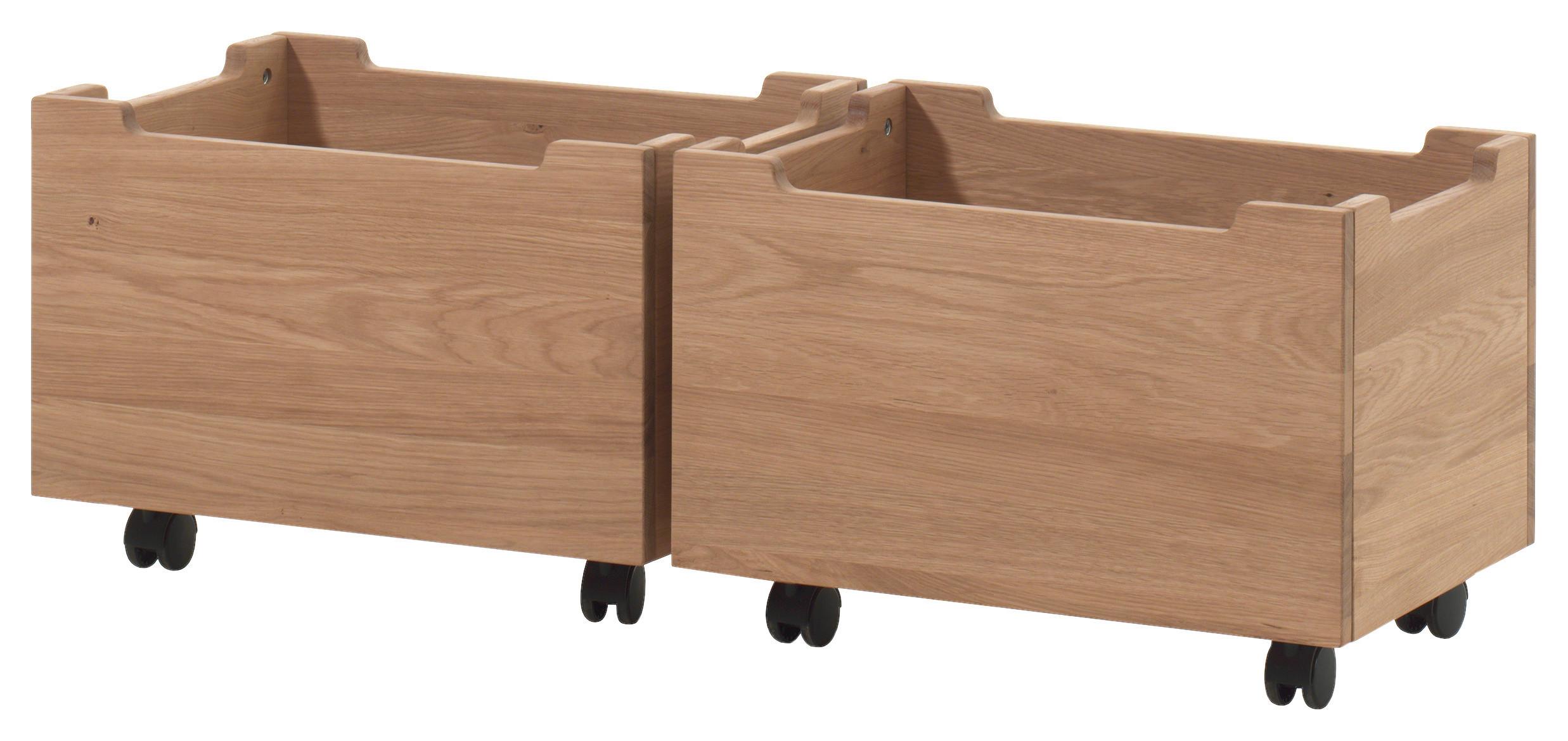 Bettschubkasten RORREST Eichefarben Echtholz Eiche - Eichefarben, MODERN, Holz (57/32,5/40cm) - Vipack