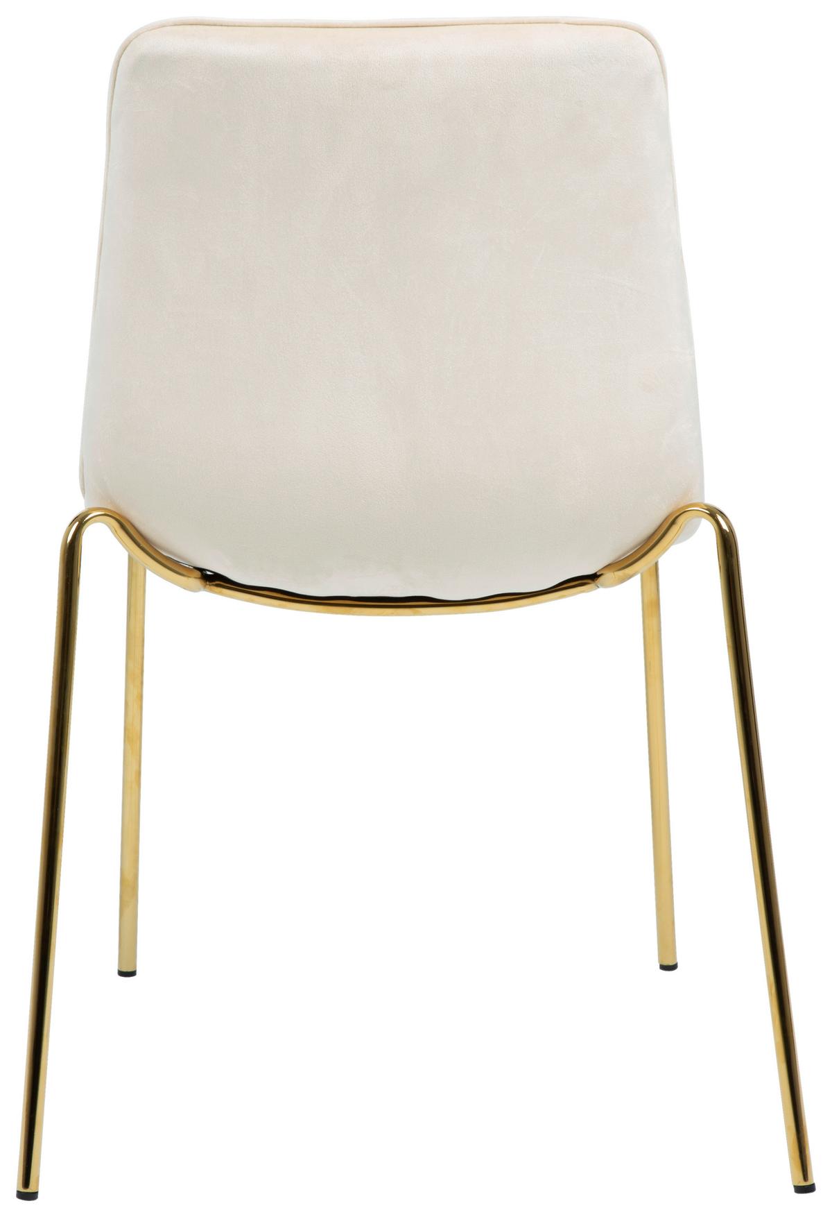 KRZESŁO MEGA - beżowy/kolor złoty, Lifestyle, metal/drewno (57/83/60cm) - MID.YOU