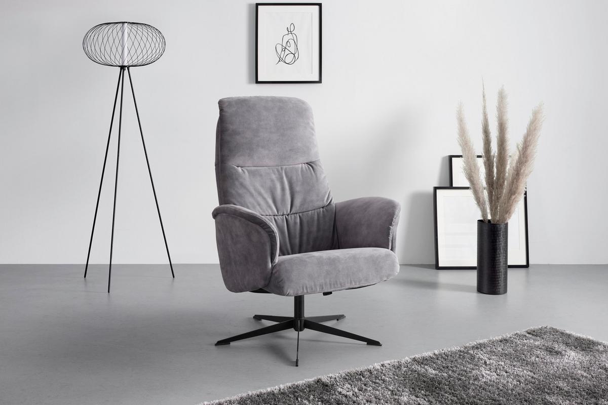 Relaxsessel York In Grau - Grau, Modern, Textil/Metall (74/106/74cm) - Mömax
