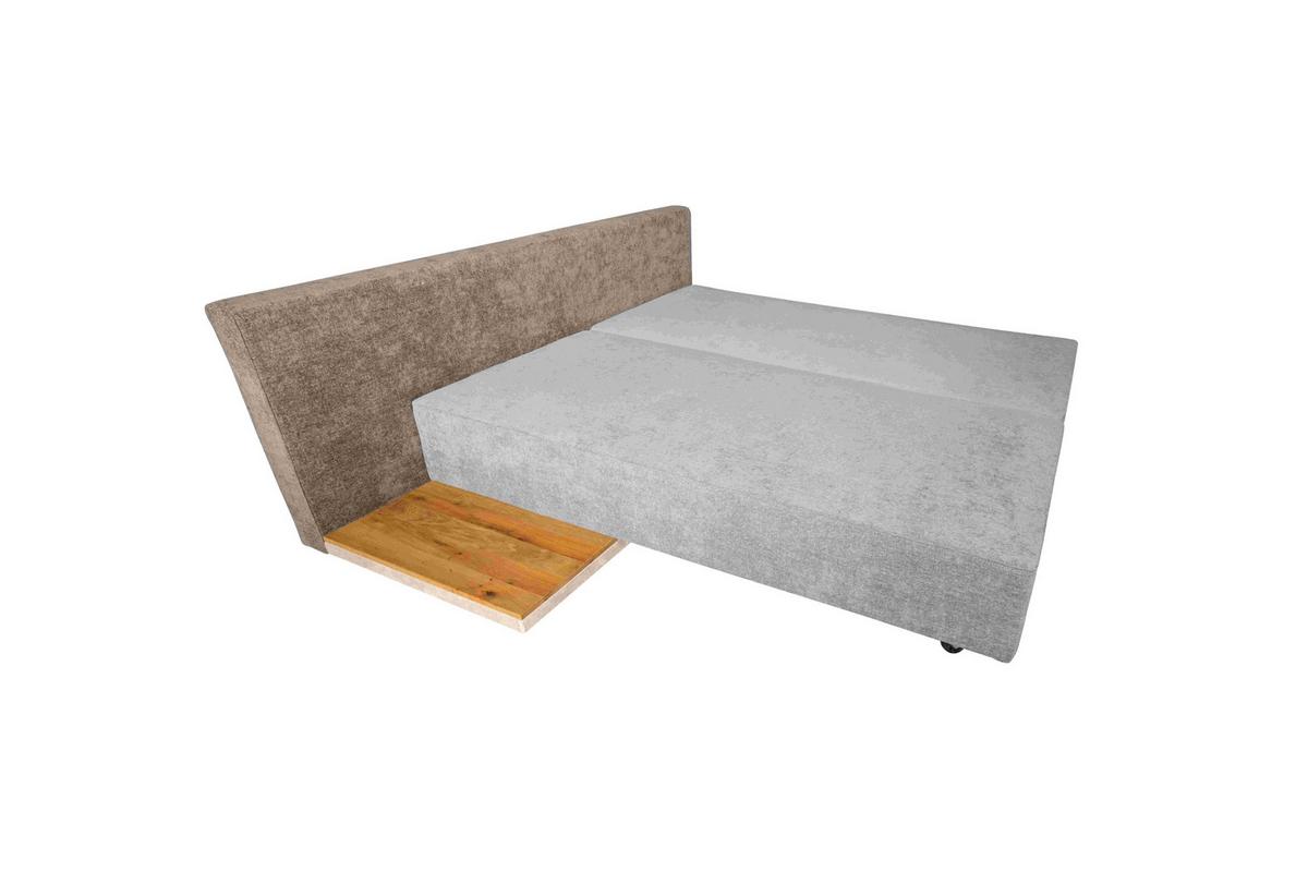 Boxspring Kanapéágy Bloom - krémszínű/barna, Modern, műanyag/faalapú anyag (292/79/215cm)