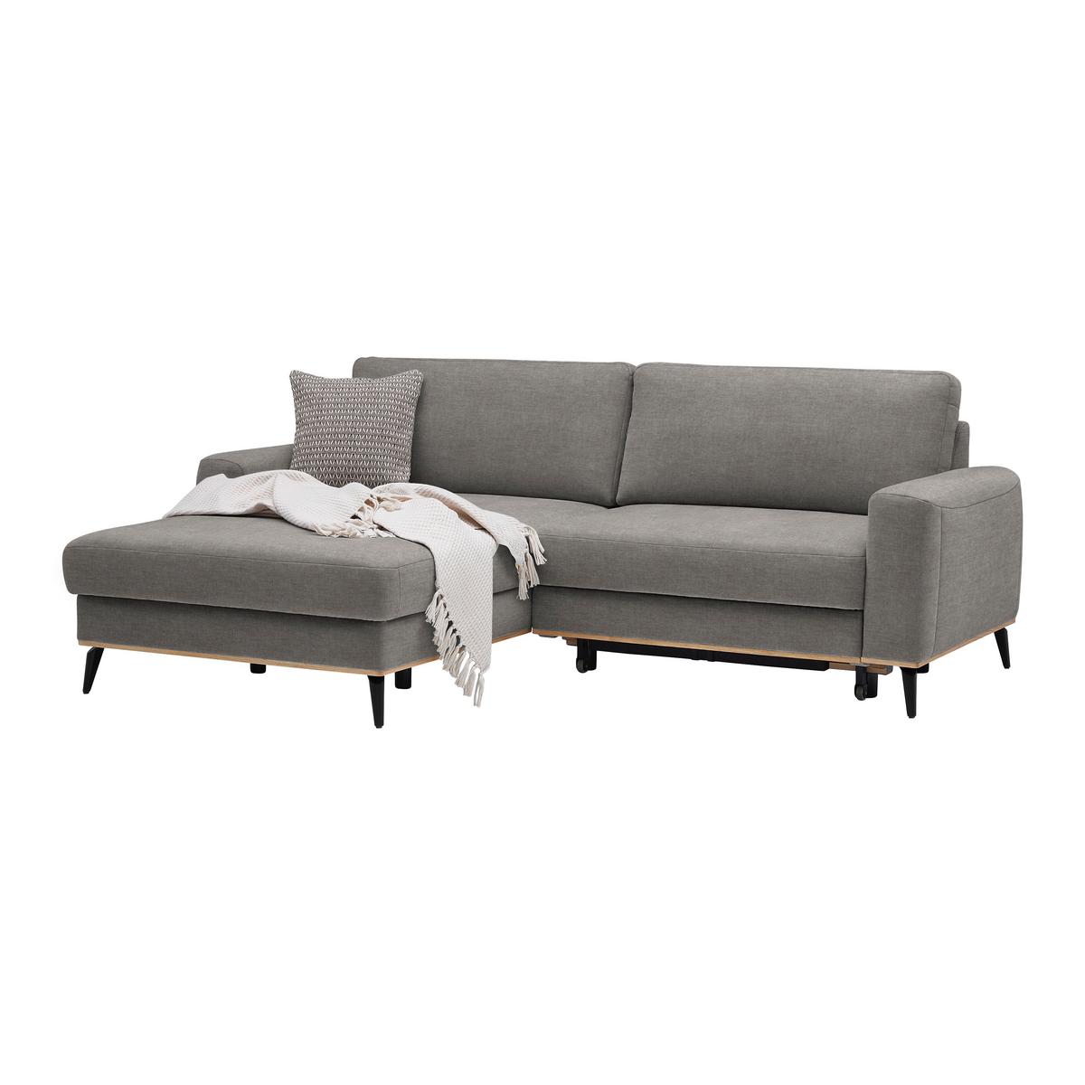 Wohnlandschaft Romeo Taupe - Taupe/Schwarz, KONVENTIONELL, Holz/Textil (167/87/234cm) - Zandiara