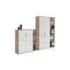 Aktenschrank Office Edition Sw Set 4 Sonoma Eiche/Weiß - Weiß Hochglanz/Sonoma Eiche, MODERN, Holzwerkstoff (257/186/33cm) - MID.YOU