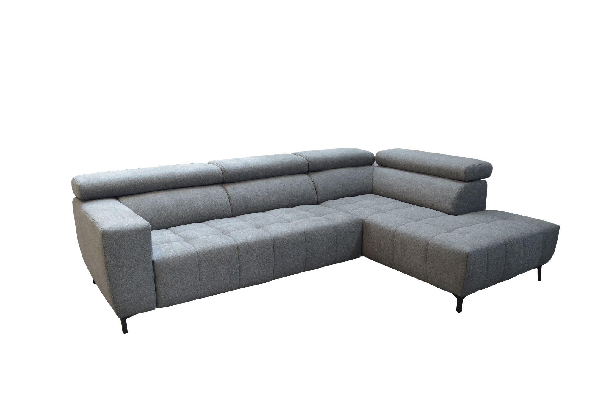 Ugaona Garnitura Tarragona - siva/crna, Moderno, tekstil (295/201cm) - Premium Living