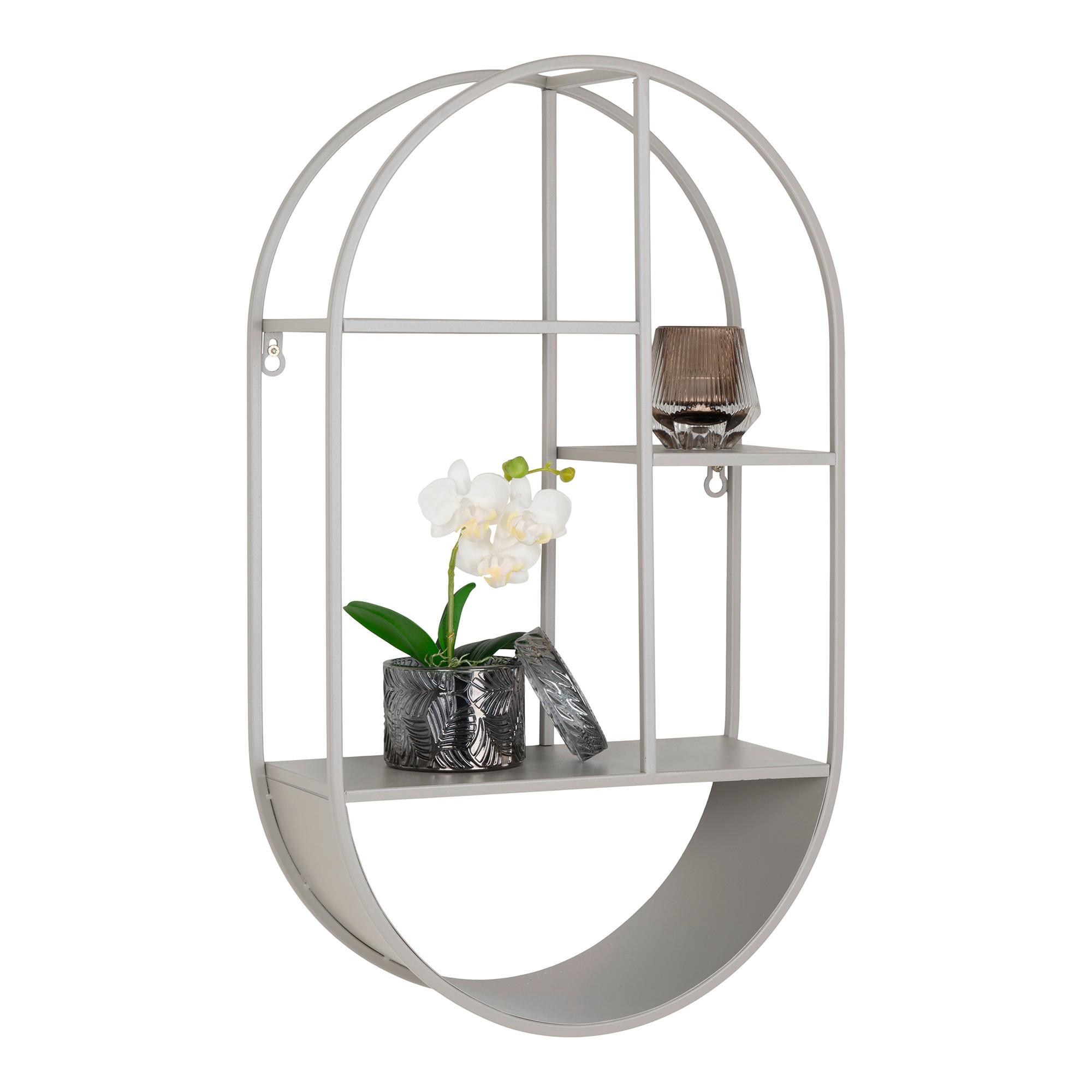 Wandregal Feira Wall Shelf Grau - Grau, Design, Metall (35/60/15cm)