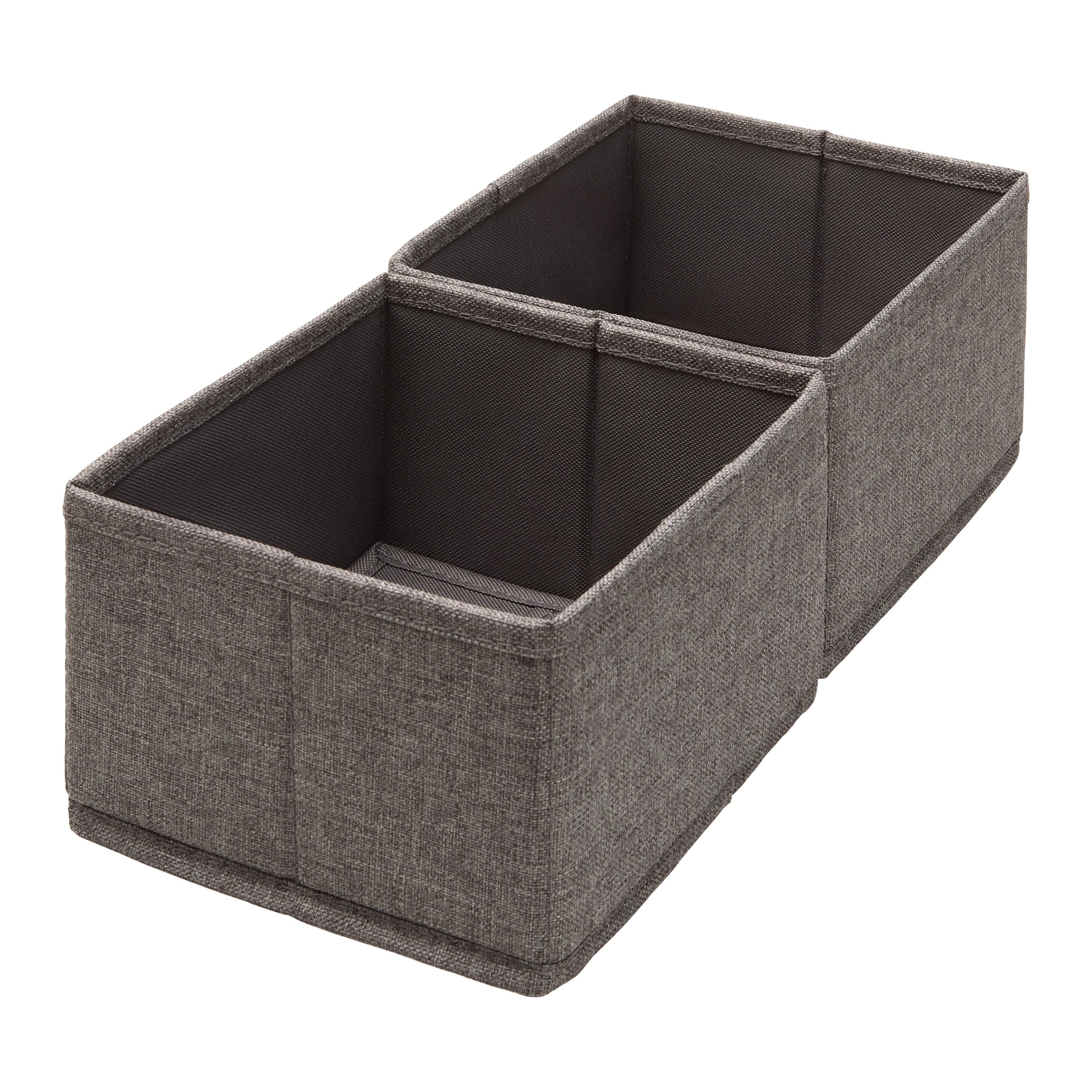 FÖRVARINGSLÅDOR SET LUDWIG - mörkgrå, Modern, papper/textil - Mömax