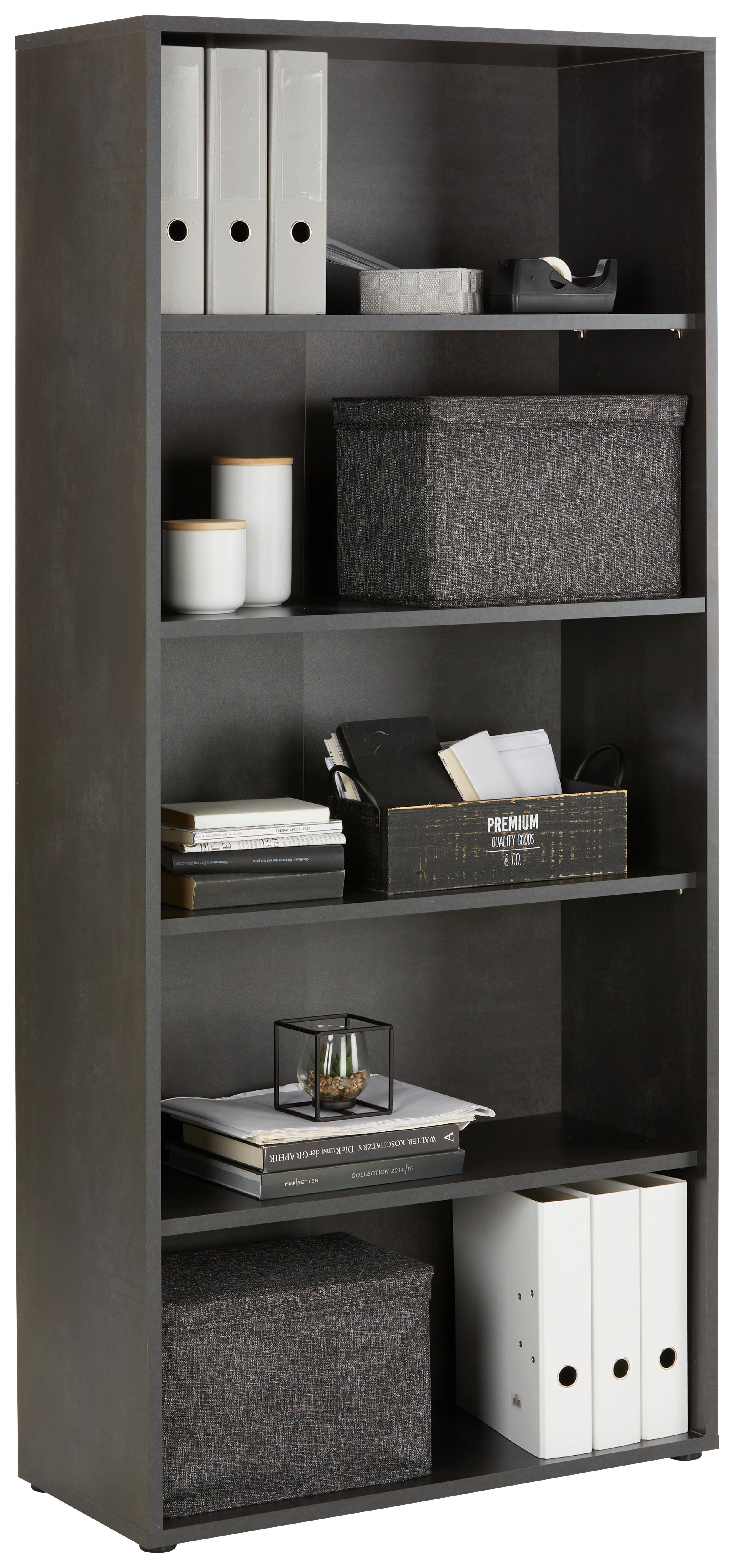 Regal in Schwarz - Schwarz, Modern, Holzwerkstoff/Kunststoff (81/180/36cm) - Mömax