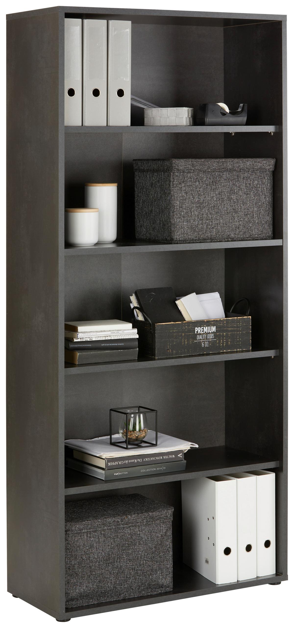 Regal in Schwarz - Schwarz, Modern, Holzwerkstoff/Kunststoff (81/180/36cm) - Mömax