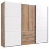 DULAP USI CULISANTE MAGIC - alb/culoare lemn stejar, Modern, material pe bază de lemn (300/236/65cm) - MID.YOU