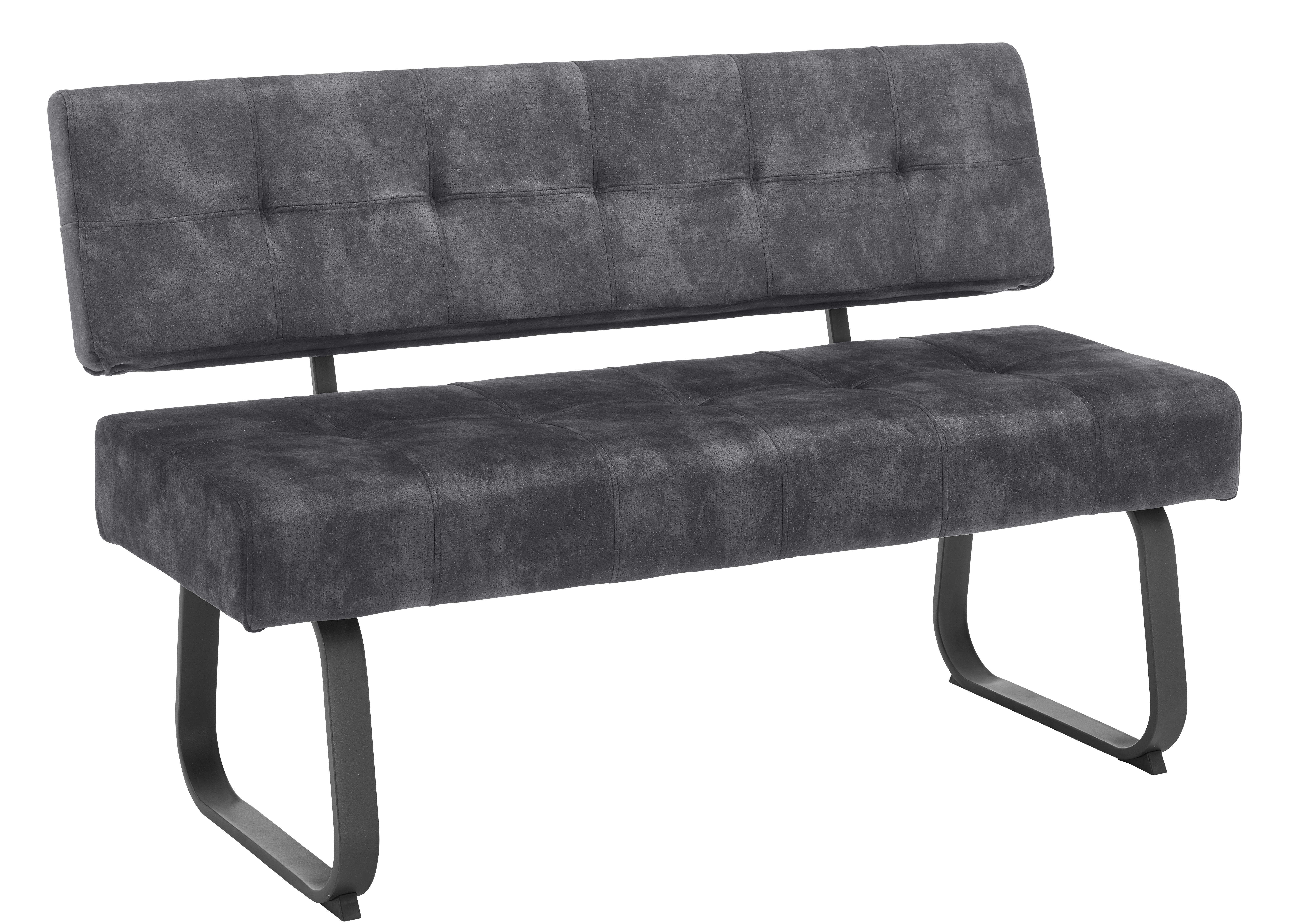 Ülőpad Luise - Antracit, modern, Fém/Textil (140/90,5/64cm) - Modern Living