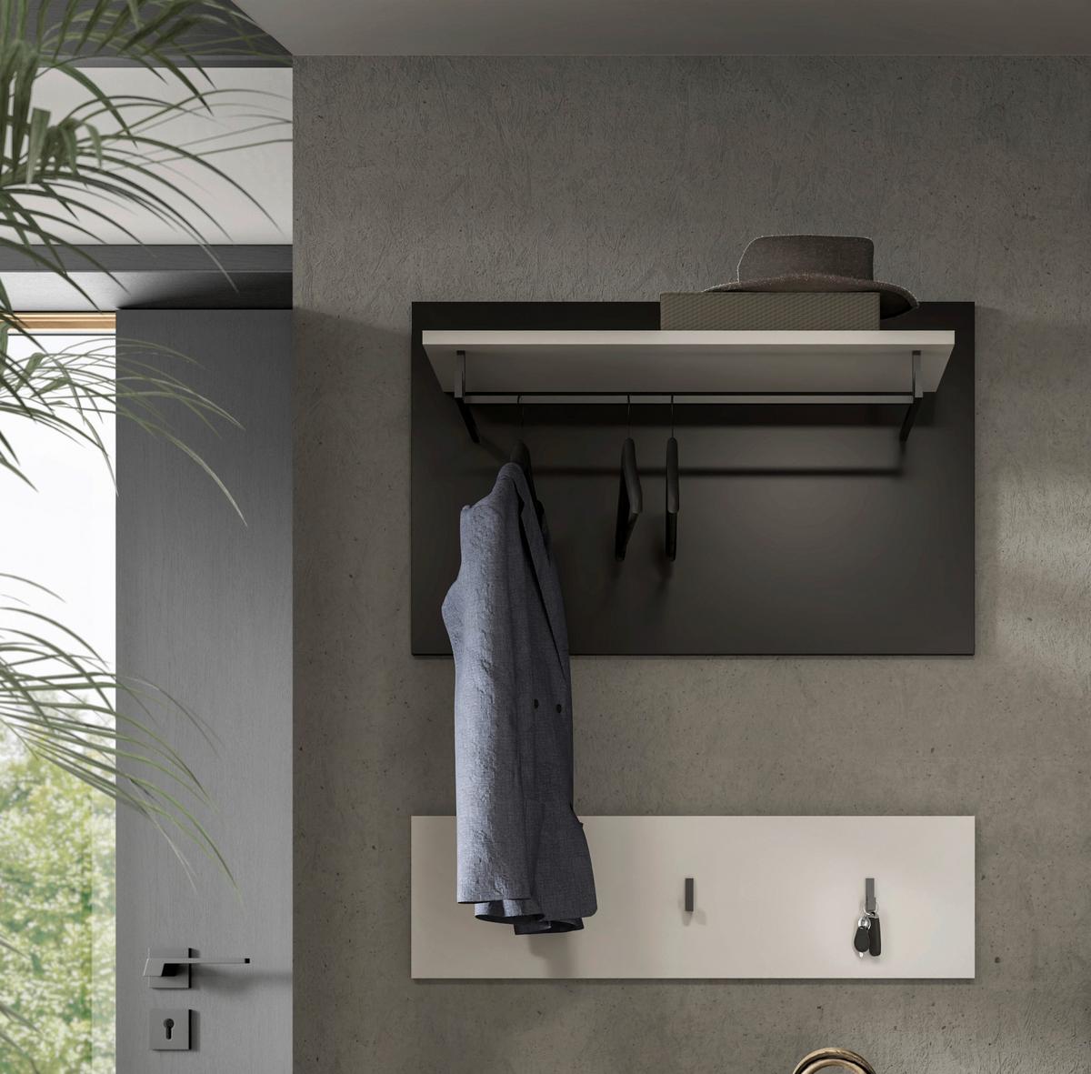 Garderobni Panel Canu, Bela, Siva - siva/bela, Design, leseni material (80/73/27cm) - Livetastic