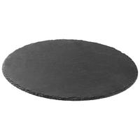 Servierplatte Stoney in Schwarz Ø ca. 40cm - Schwarz, MODERN, Kunststoff/Stein (40/0,7cm) - Zandiara