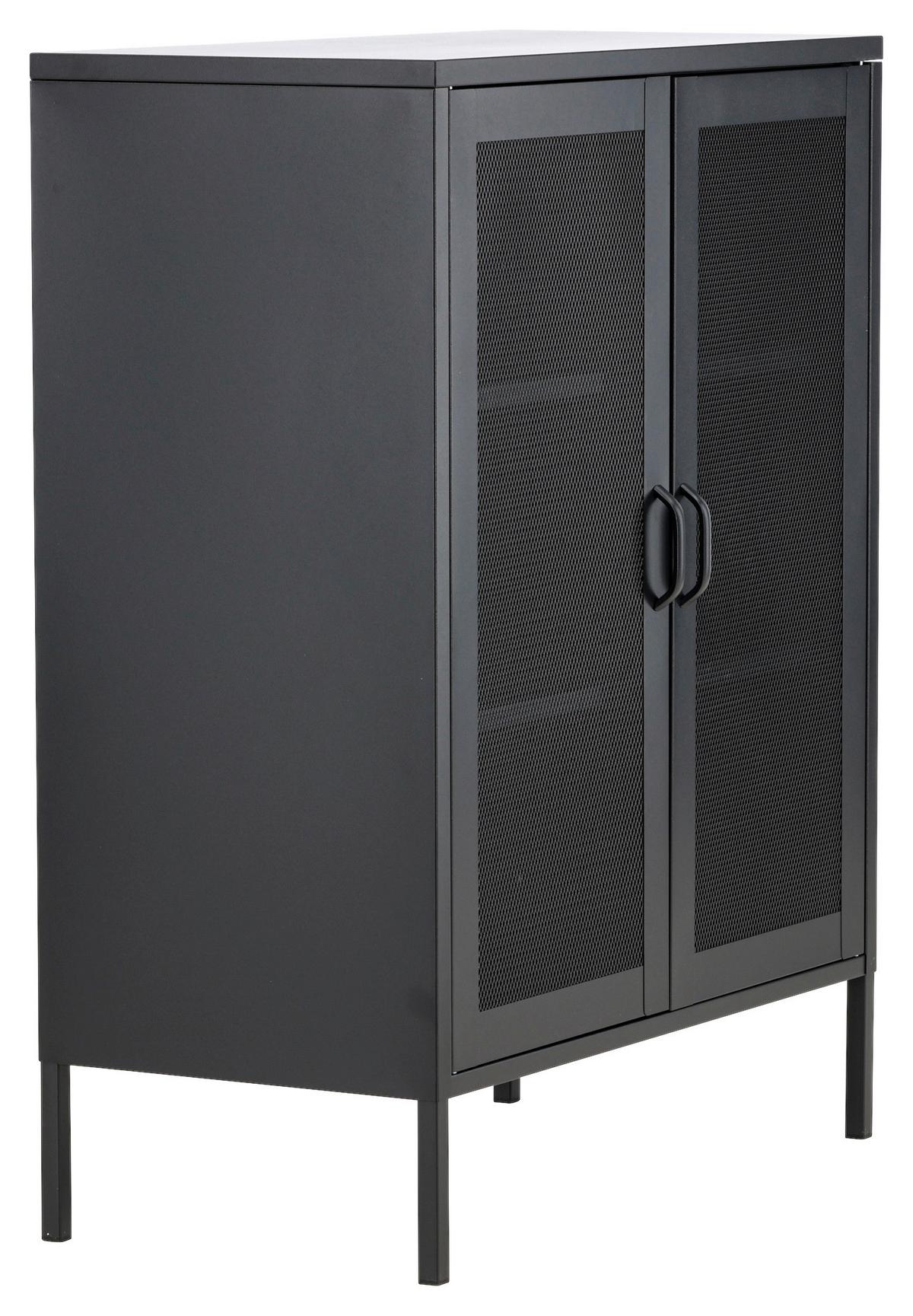 SIDEBOARD MISHA - Schwarz, Design, Metall (80/101.5/40cm) - Livetastic