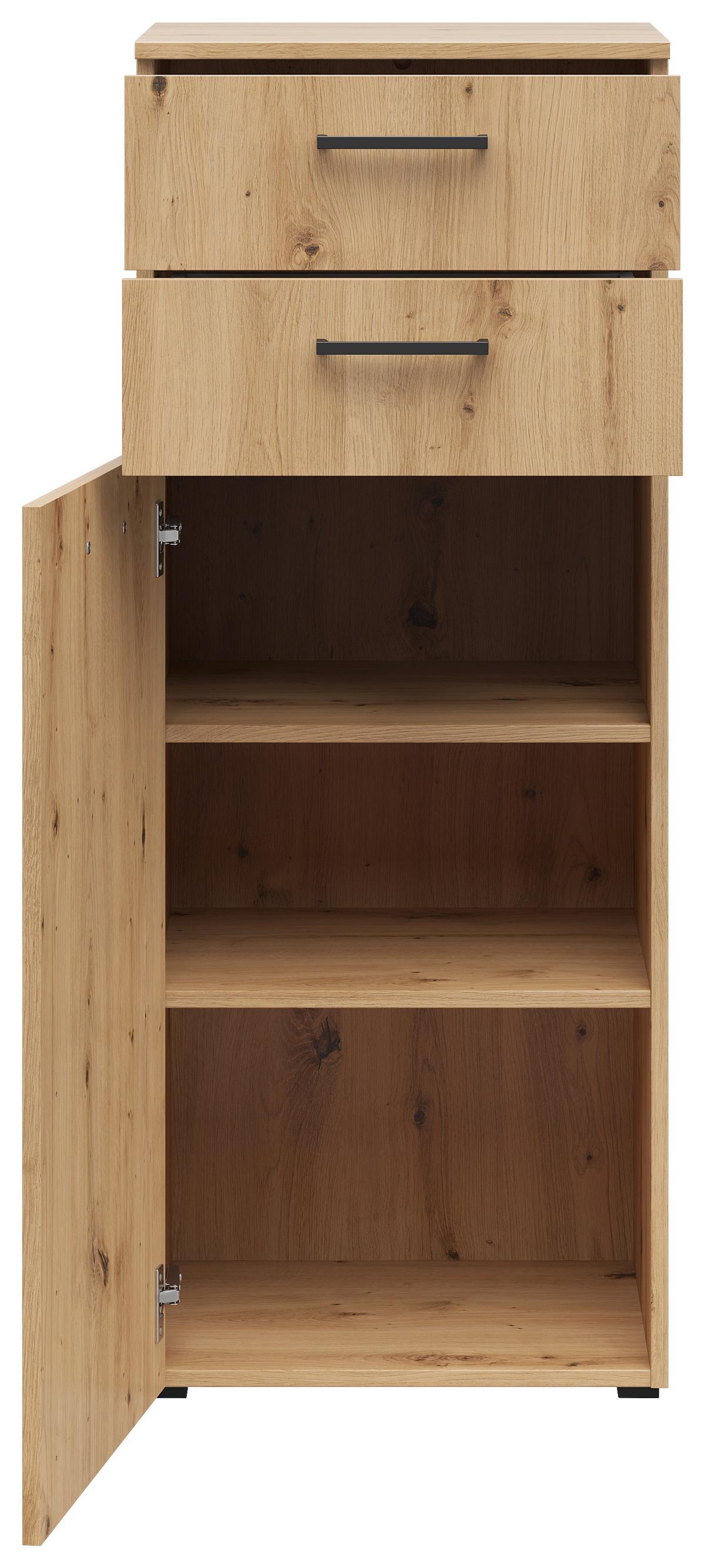 Komoda Multi - hrast Artisan/crna, Moderno, drvni materijal/plastika (45/115/40cm) - Modern Living