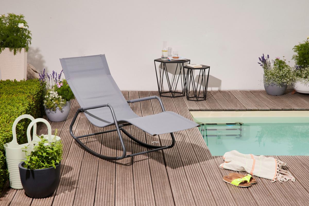 Sienna Garden Relaxliege ca.57x81x143cm Blaugrau - Blaugrau, KONVENTIONELL, Kunststoff/Textil (57/81/143cm) - Siena Garden