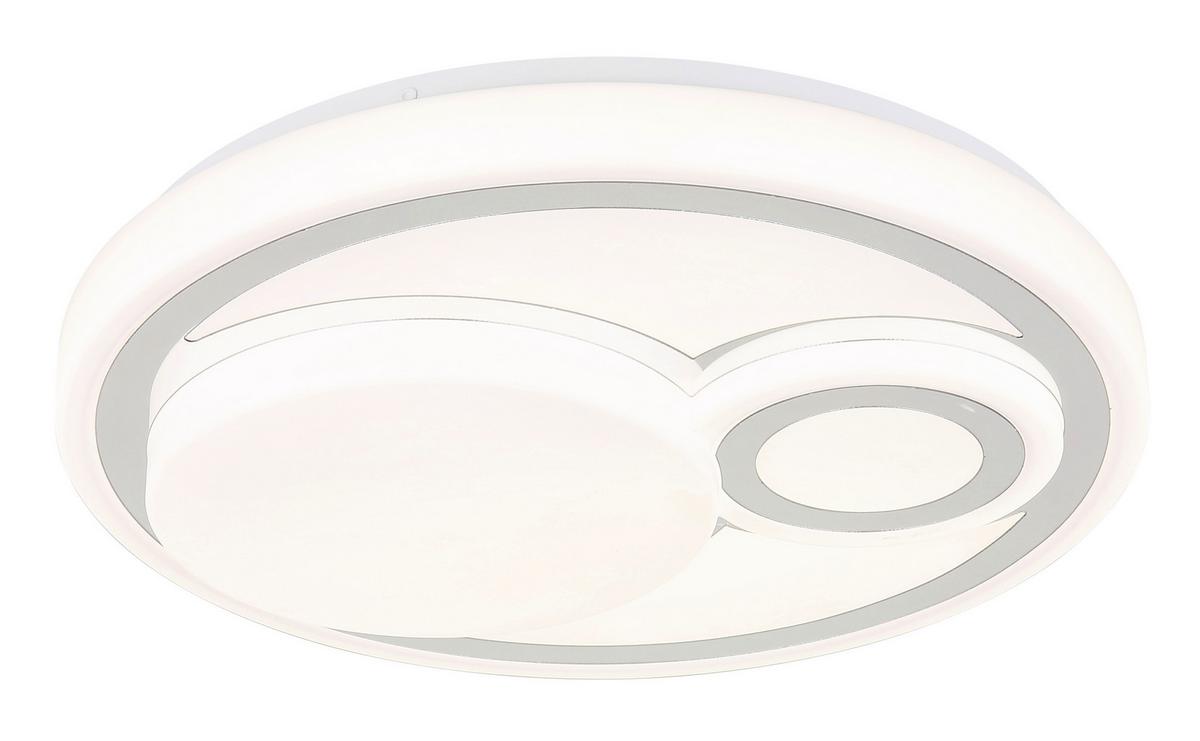 Led Stropna Svjetiljka Ruiz - bijela/boje kroma, Design, metal/plastika (38/7,5cm) - Globo