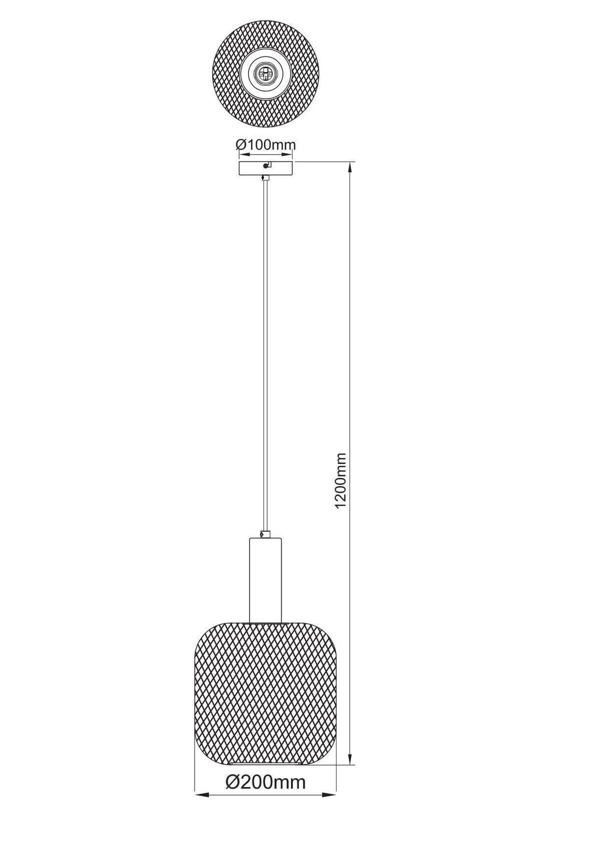 Hängeleuchte Drato Schwarz max. 25 Watt - Goldfarben/Schwarz, MODERN, Metall (20/120cm) - Mömax