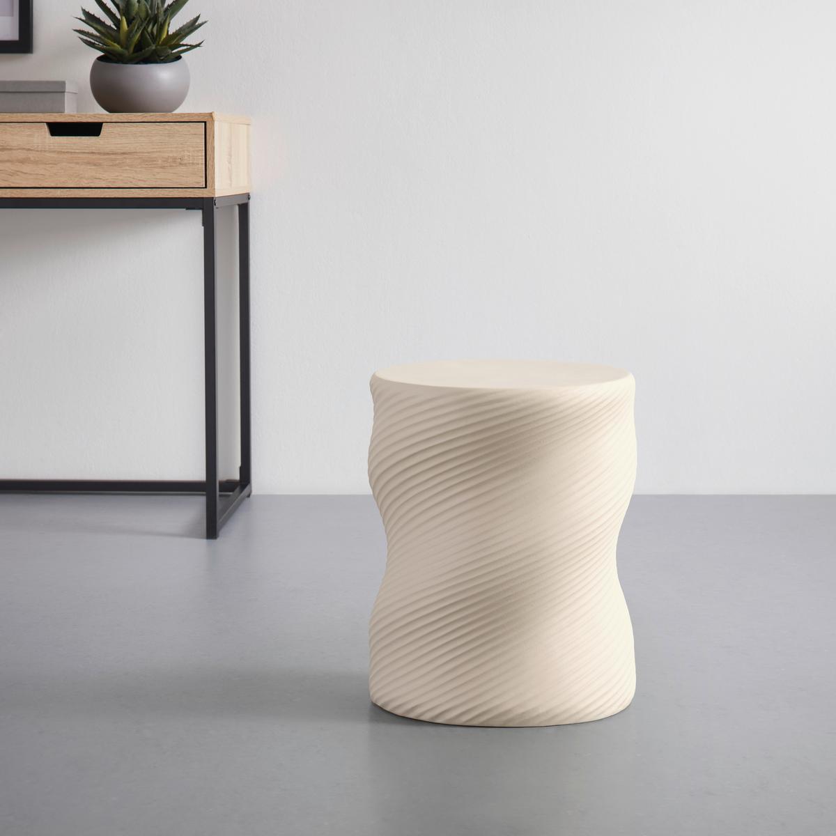 Hocker/Beistelltisch Milo Greige - Greige, MODERN, Stein (32/32/40cm) - Mömax