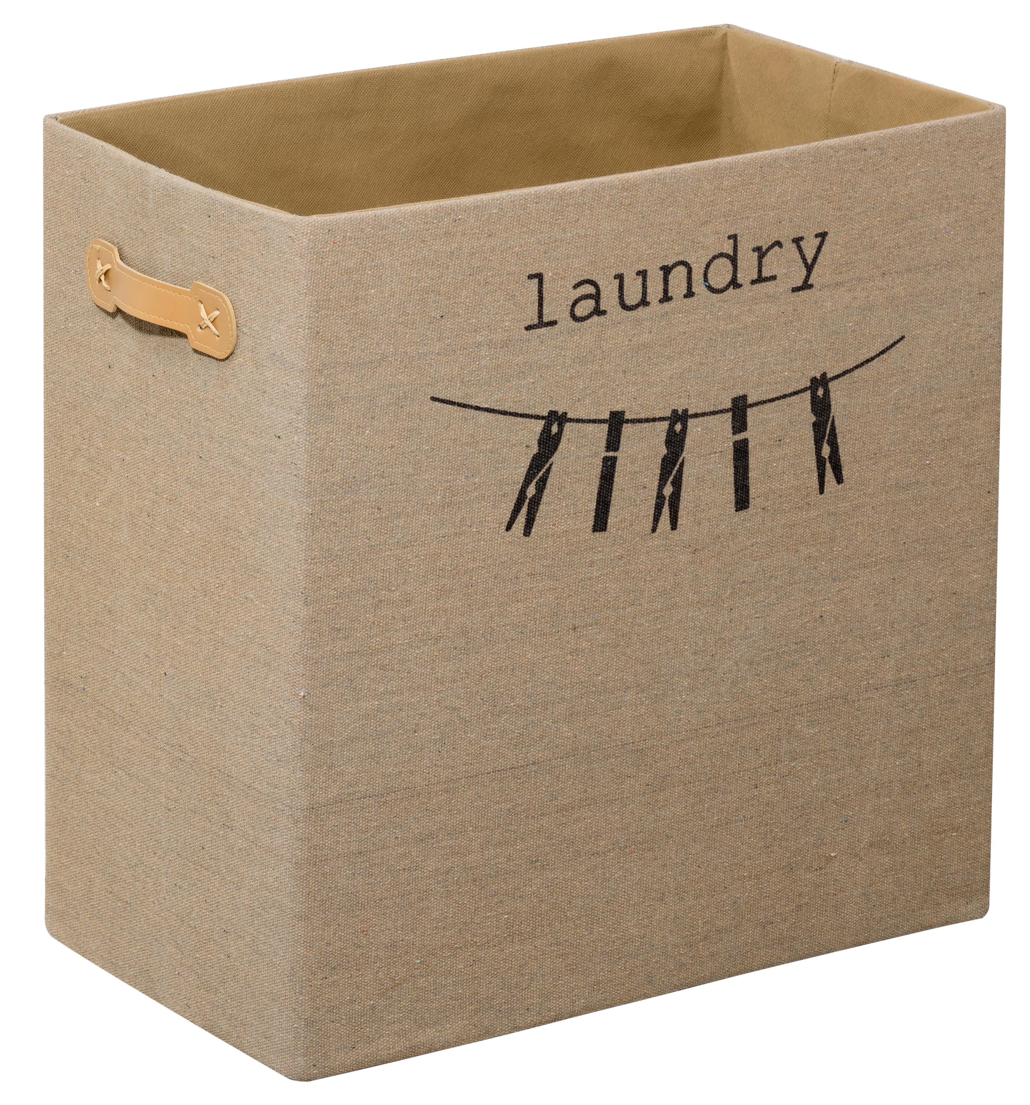 Wäschetonne Beige faltbar - Beige, Basics, Textil (45/45/25cm) - MID.YOU