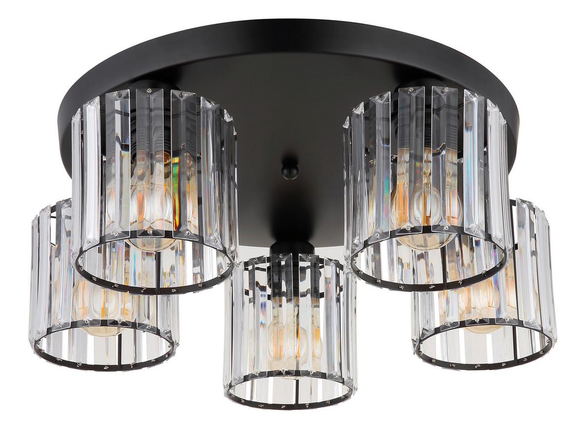 Deckenleuchte Jordana Schwarz/Klar max. 60 Watt - Design (46,5/18cm) - Globo