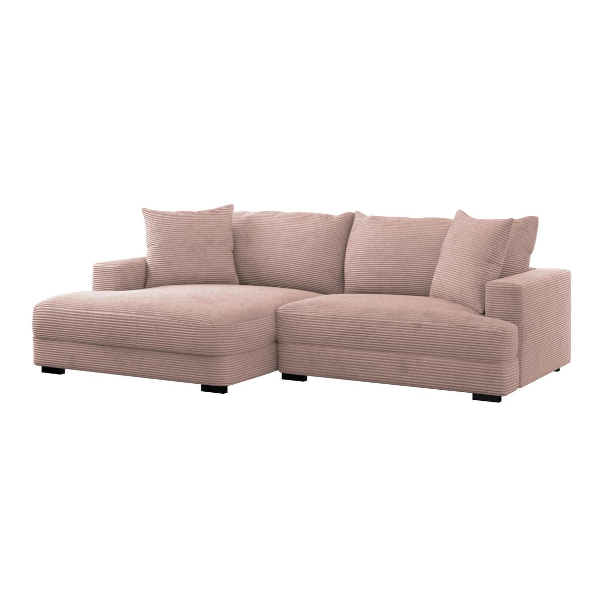 Kutna Garnitura Pelle - ružičasta/crna, Moderno, tekstil (180/265cm) - Modern Living