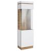 Vitrina Calabria - bijela/boje hrasta, Trend, staklo/drvni materijal (60,1/200,5/40cm) - Modern Living