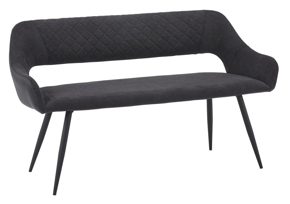 Jedilniška Klop Porto, Antracit, 140 Cm - črna/antracit, Moderno, kovina/tekstil (140l) - MID.YOU