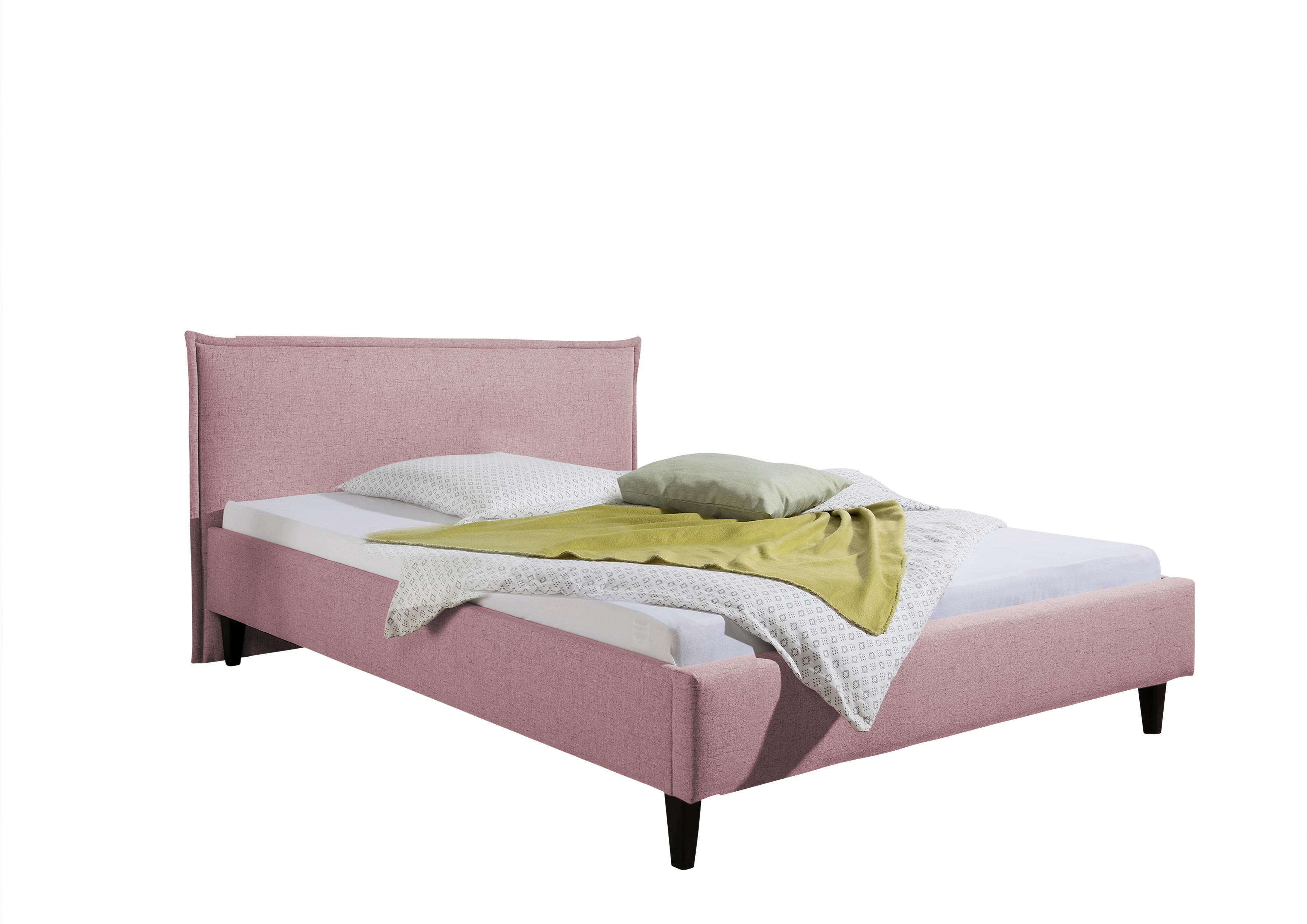 Polsterbett Rosewell Rosa ca. 140x200 cm - Schwarz/Rosa, MODERN, Holz/Textil (140/200cm) - Livetastic