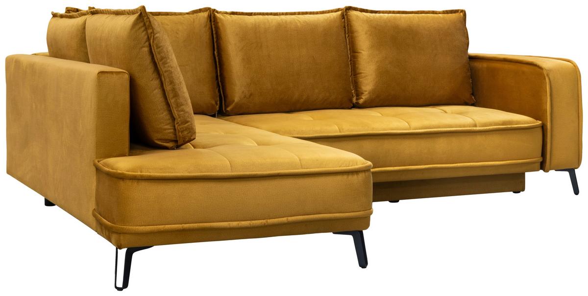Sarokkanapé Segre - aranyszínű, Modern, faalapú anyag/textil (215/270cm) - Premium Living