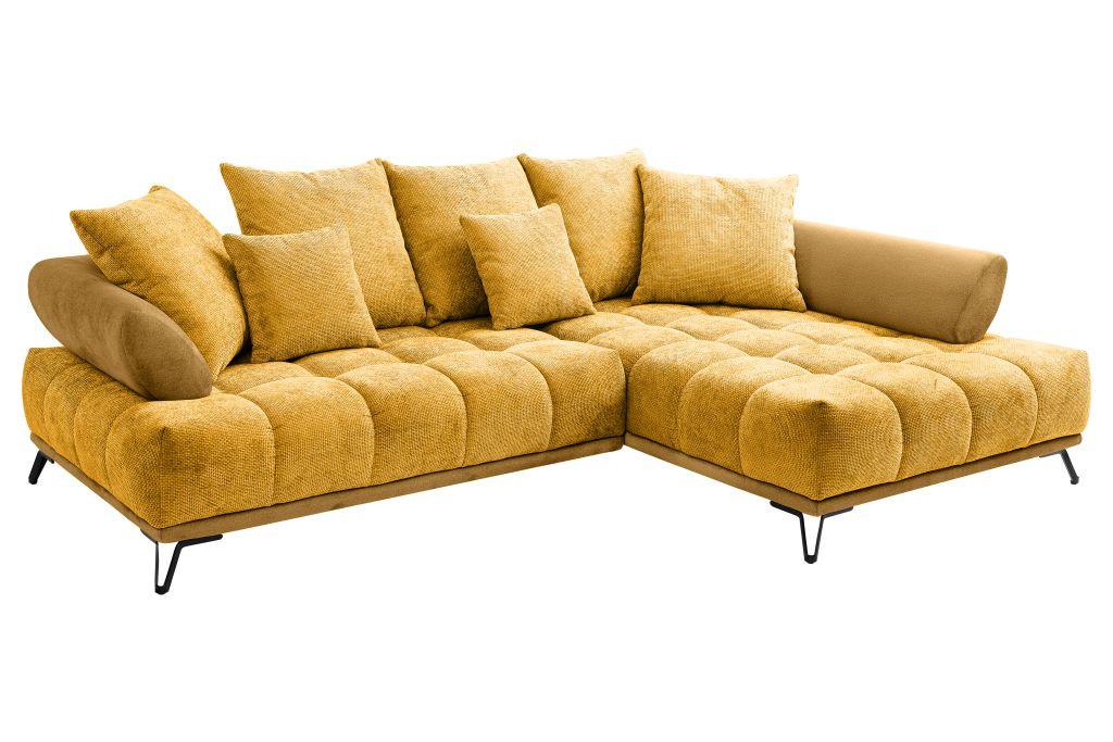 Kutna Garnitura Largo N - curry žuta/crna, Moderno, tekstil/metal (262/184cm) - Modern Living