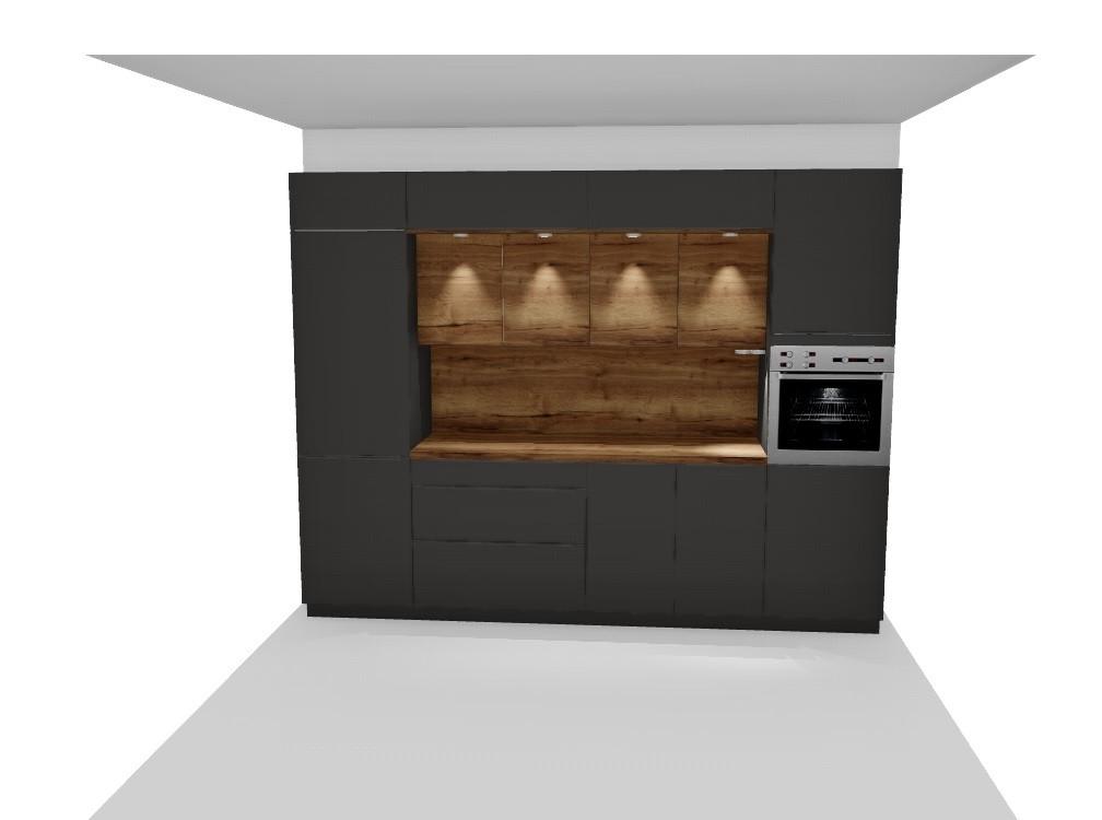 Bucătărie la comandă Touch/Structura - Basics, material pe bază de lemn (300cm) - Nobilia