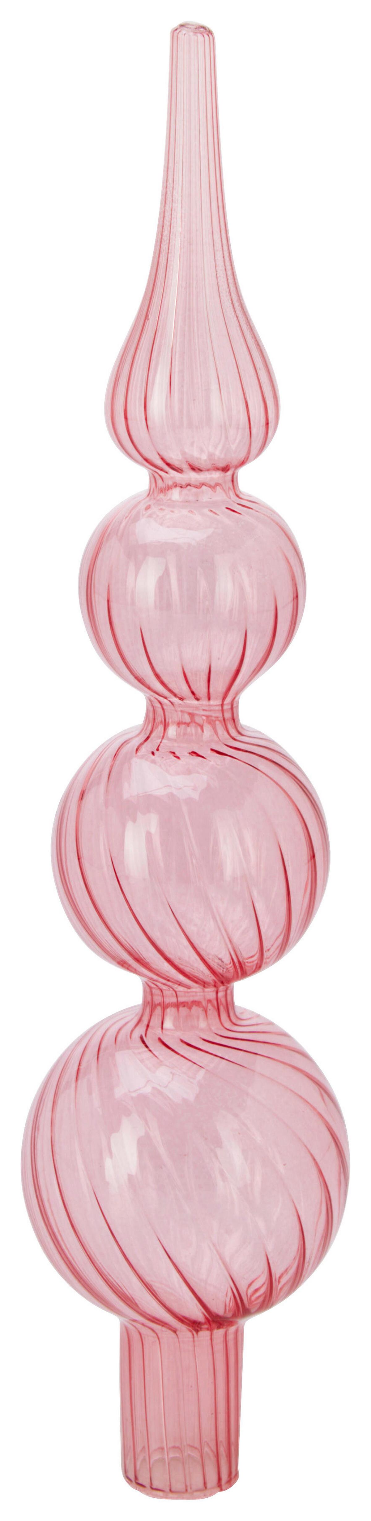 Christbaumspitze ROZE - Pink/Altrosa, Glas (6/6/28cm)