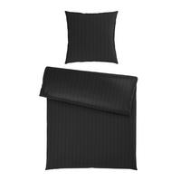 Bettwäsche Dobby Streif Schwarz ca. 135x200cm - Schwarz, Textil (140/200cm) - Mömax