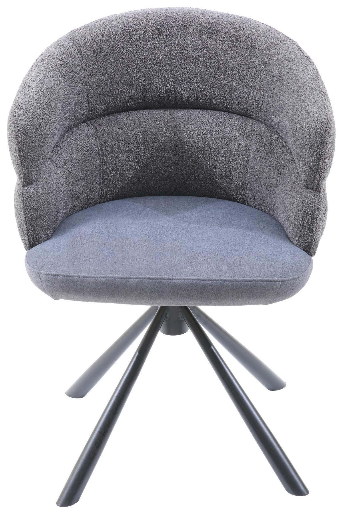 Armlehnstuhl Malia Grau - Schwarz/Grau, MODERN, Textil/Metall (58/83/62cm) - Premium Living
