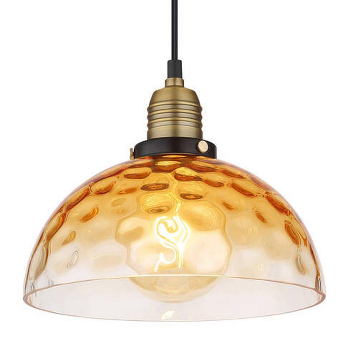Hängeleuchte Salvy Messingfarben max. 60 Watt - Klar/Messingfarben, Basics, Glas/Metall (25/120cm) - Globo