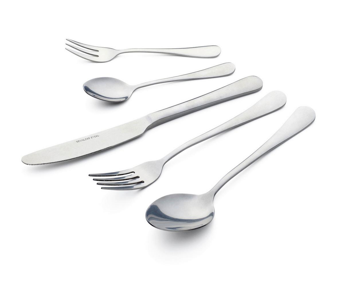 Besteckset Stonewashed Silberfarben 30-teilig - Silberfarben, Basics, Metall - Echtwerk