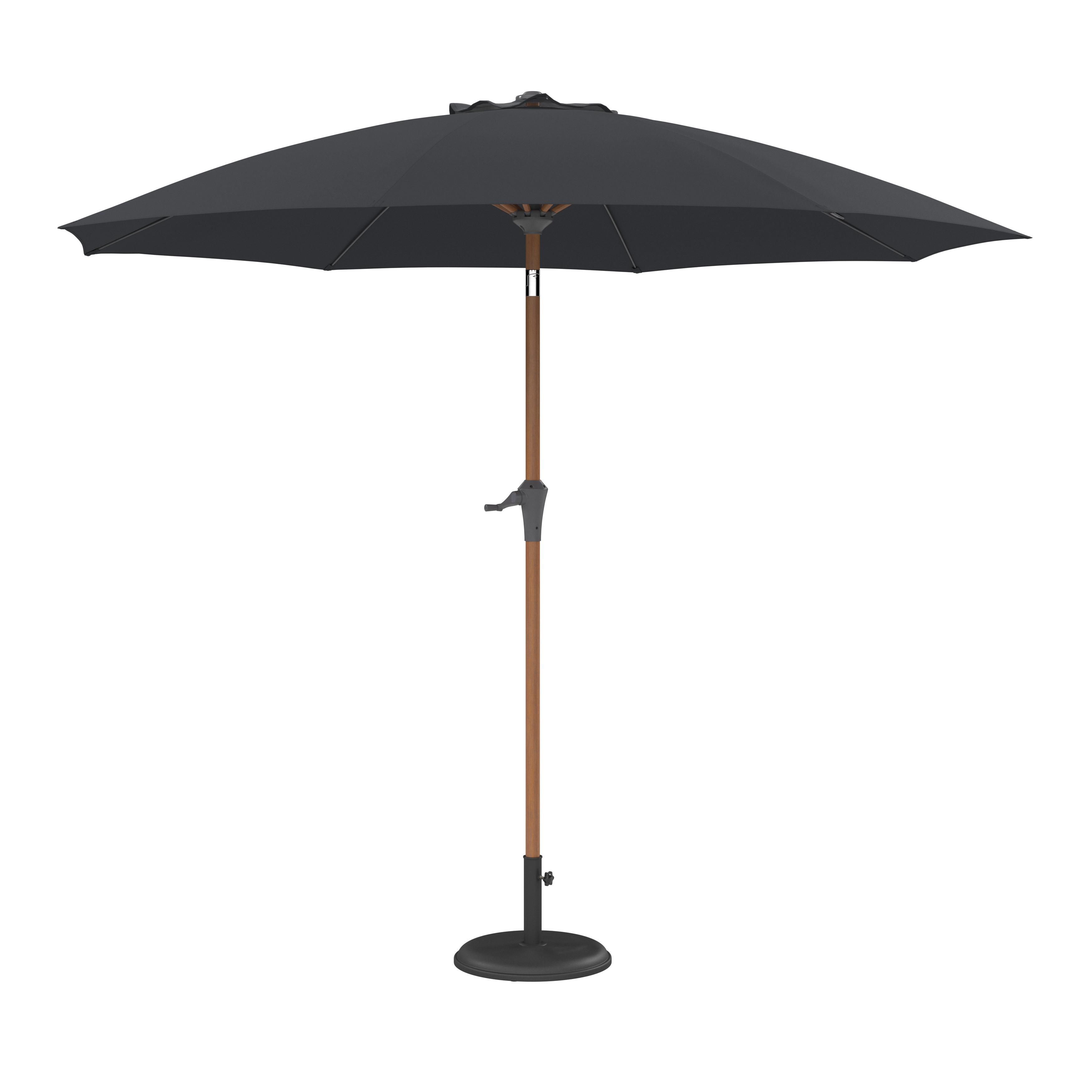 Sonnenschirm Doris Anthrazit/Naturfarben - Anthrazit/Naturfarben, Basics, Textil/Metall (270/240/270cm) - Mömax