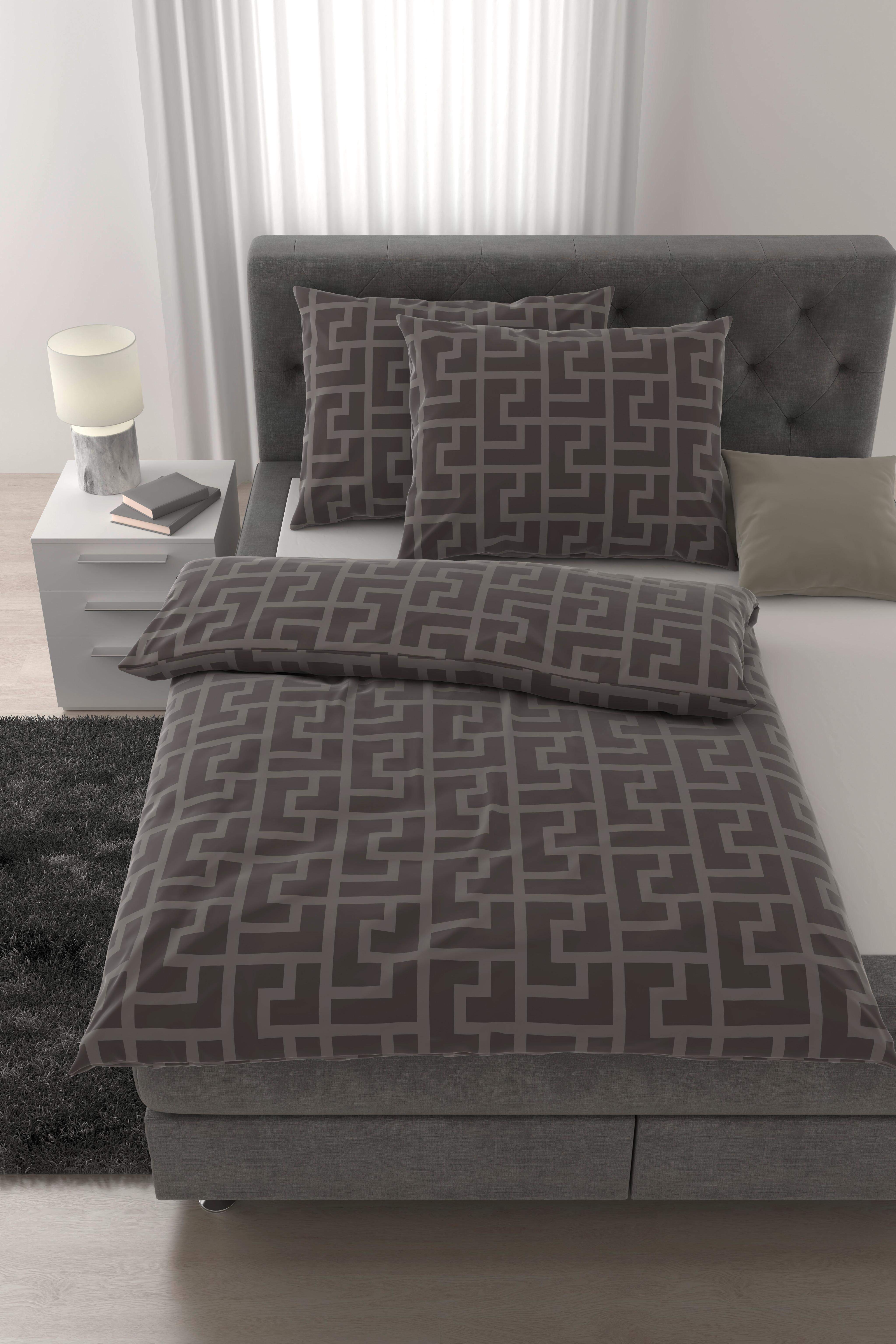 Lenjerie de pat MÄANDER Premium cca. 2x50x70/200x220cm - gri-maro, Romantik / Landhaus, textil (200/220cm) - Mömax