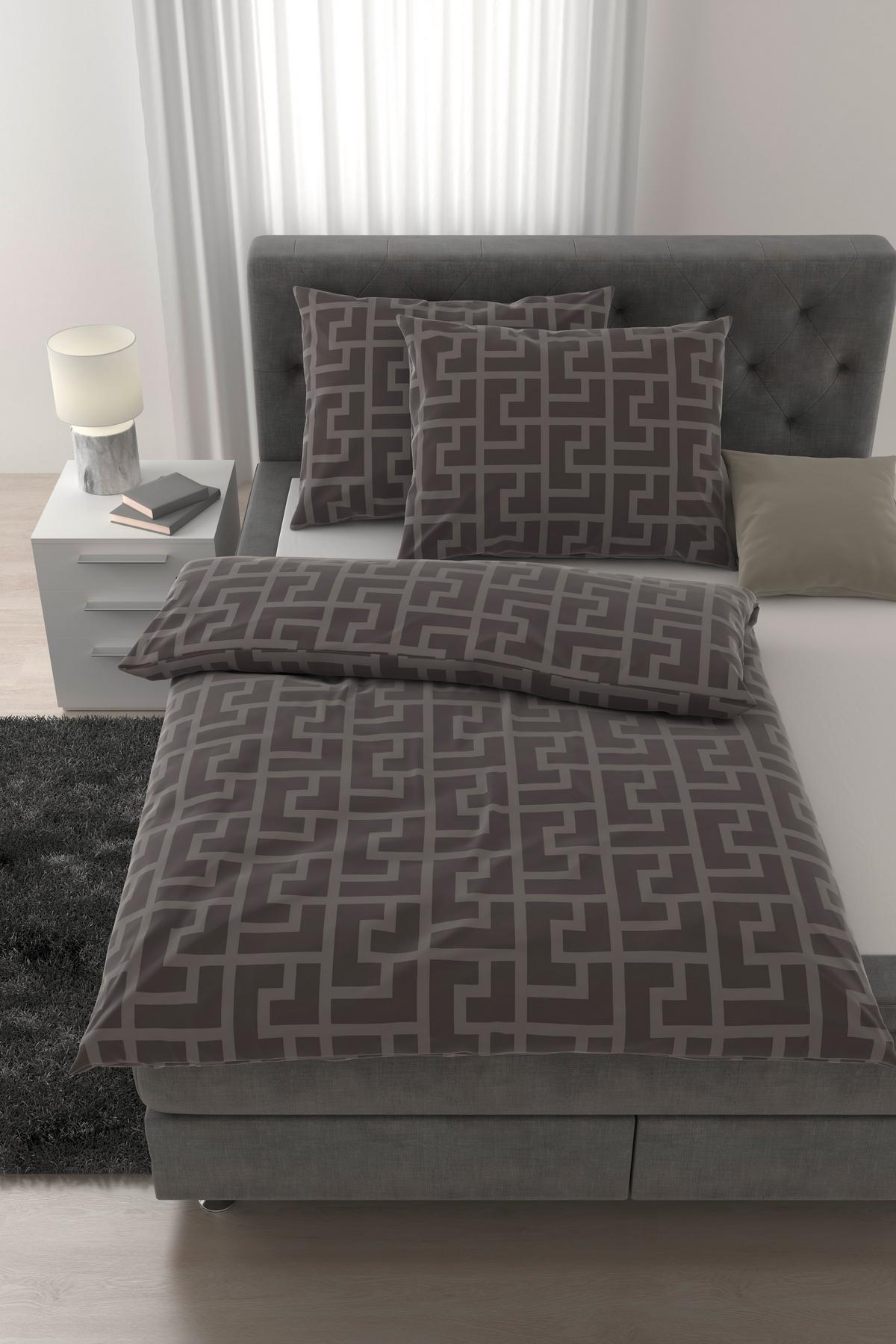 Posteljnina Mäander Xxl - sivorjava, Romantika, tekstil (200/200cm) - Mömax