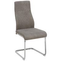 KRZESŁO NA PŁOZIE NICKY    -TIME- - szary/kolor chromowy, Design, metal/tkanina (44/101/60cm) - Ti'me