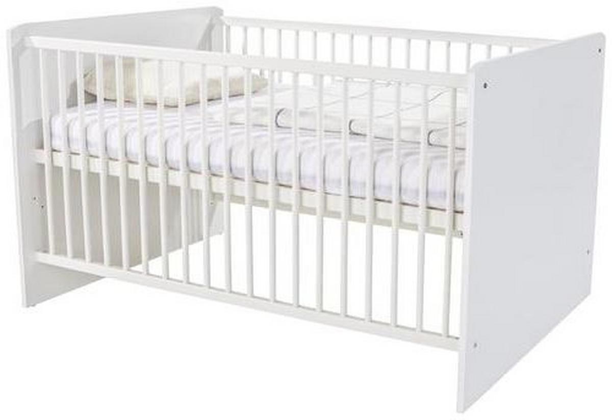 Pătuţ cu grilaj Star - alb, Konventionell, lemn/material pe bază de lemn (70/140cm)