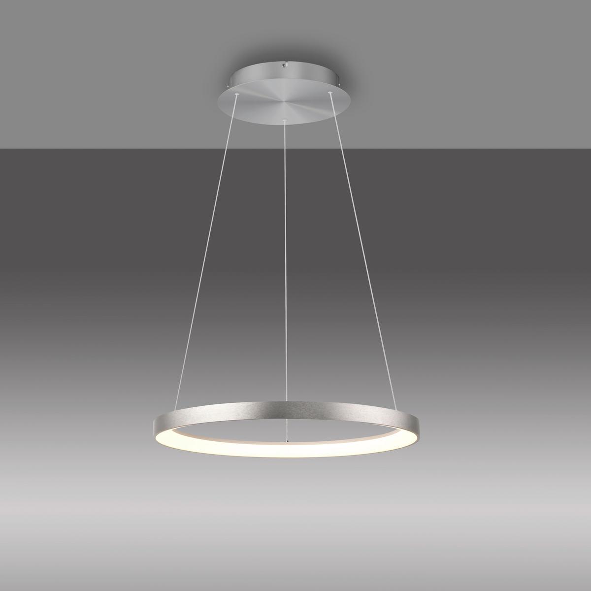 LAMPA ZWIESZANA LED 2851-95 HOOP - kolor aluminiowy, Design, tworzywo sztuczne/metal (57/180/200cm) - Paul Neuhaus